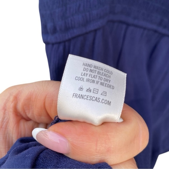 Blue Rain Navy Embroidered Flower Sleeves Dress I Size: M - Picture 8 of 8